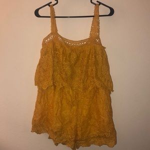 Yellow lace romper